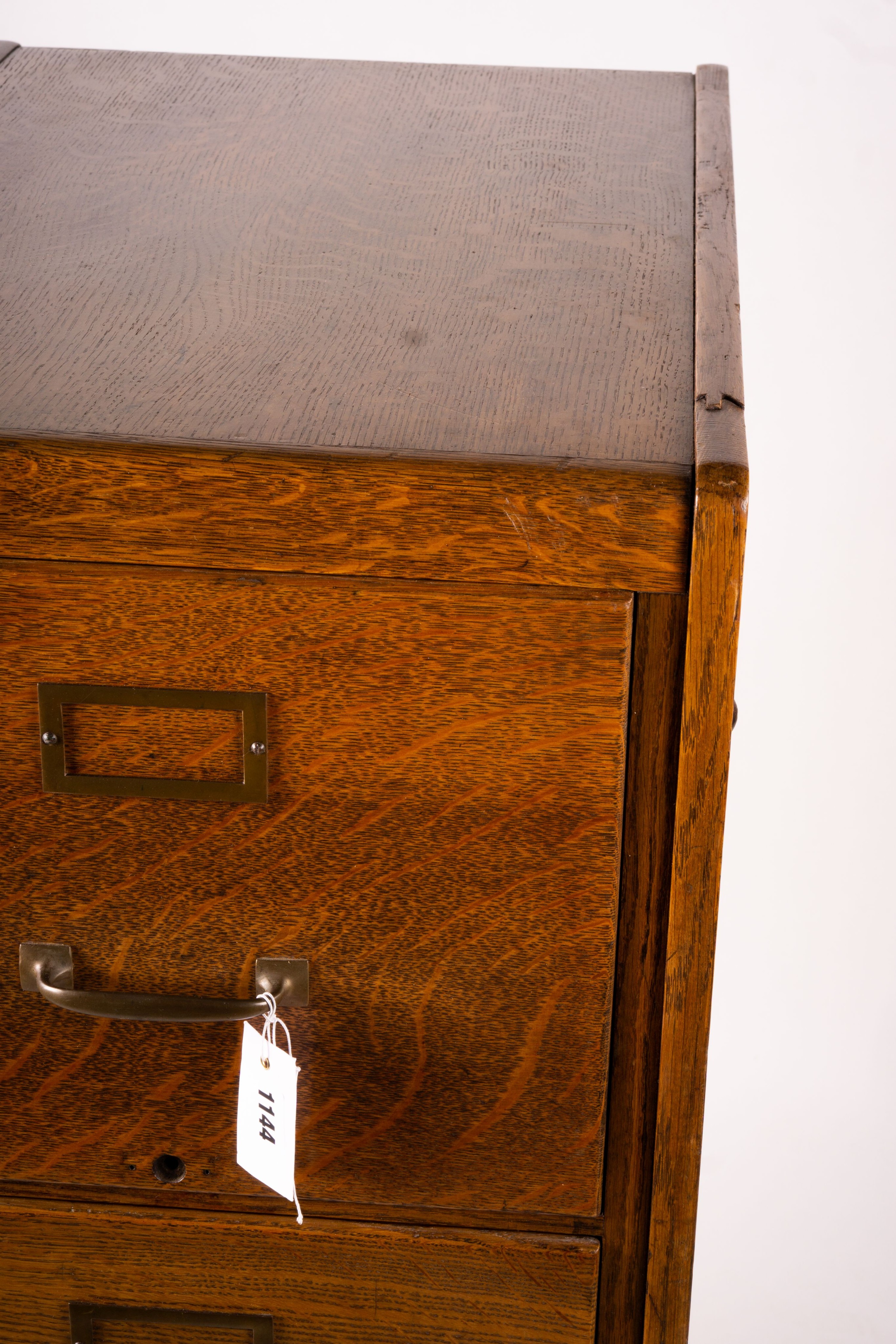 An early 20th century oak four drawer filing cabinet, W.44cm D.70cm. H.132cm